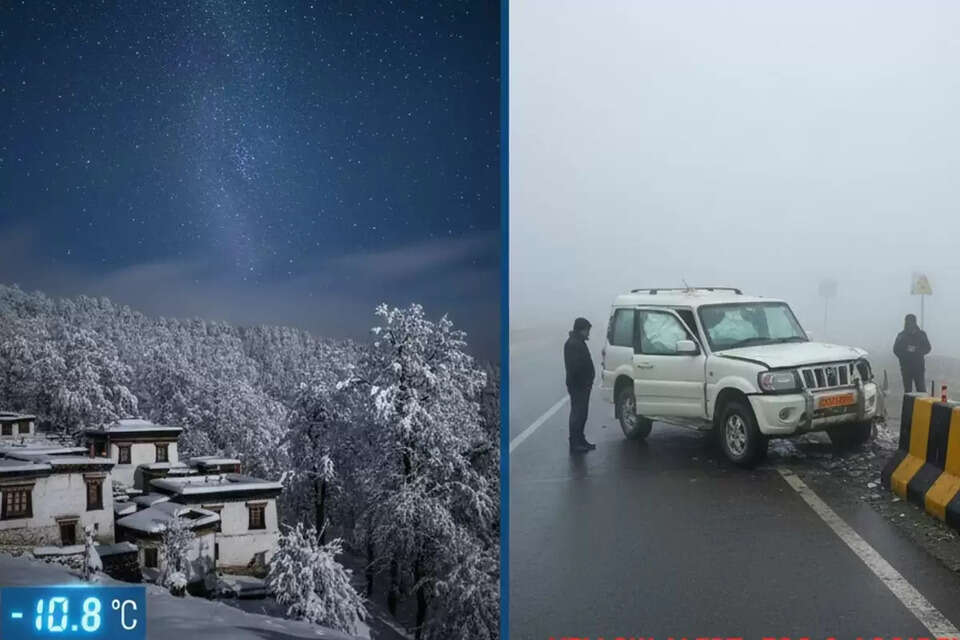 हिमाचल प्रदेश इस समय भीषण शीतलहर (Cold Wave) की चपेट में है। पहाड़ों से लेकर मैदानों तक हाड़ कंपाने वाली ठंड ने जनजीवन को बुरी तरह प्रभावित किया है। जनजातीय जिला लाहौल-स्पीति के ताबो में इस सीजन का सबसे कम न्यूनतम तापमान -10.8 डिग्री सेल्सियस दर्ज किया गया है। ताबो के साथ-साथ प्रदेश के कई अन्य ऊँचाई वाले क्षेत्रों में नदियां और प्राकृतिक जल स्रोत जमने लगे हैं।  Himachal Weather Update  Tabo Minimum Temperature  Himachal Cold Wave Alert  Shimla Weather Today  Lahaul Spiti Snowfall News  Fog Alert in Himachal Pradesh  Himachal Weather Forecast Jan 2026  Una Road Accident News  Yellow Alert Himachal Weather  Lowest Temperature in Himachal  हिमाचल मौसम समाचार  ताबो का तापमान  शिमला में ठंड का कहर  हिमाचल में कोहरे का अलर्ट  लाहौल-स्पीति मौसम अपडेट  हिमाचल शीतलहर की चेतावनी  मनाली का तापमान आज  ऊना सड़क हादसा कोहरा  पहाड़ों में बर्फबारी की संभावना  हिमाचल में आज का मौसम