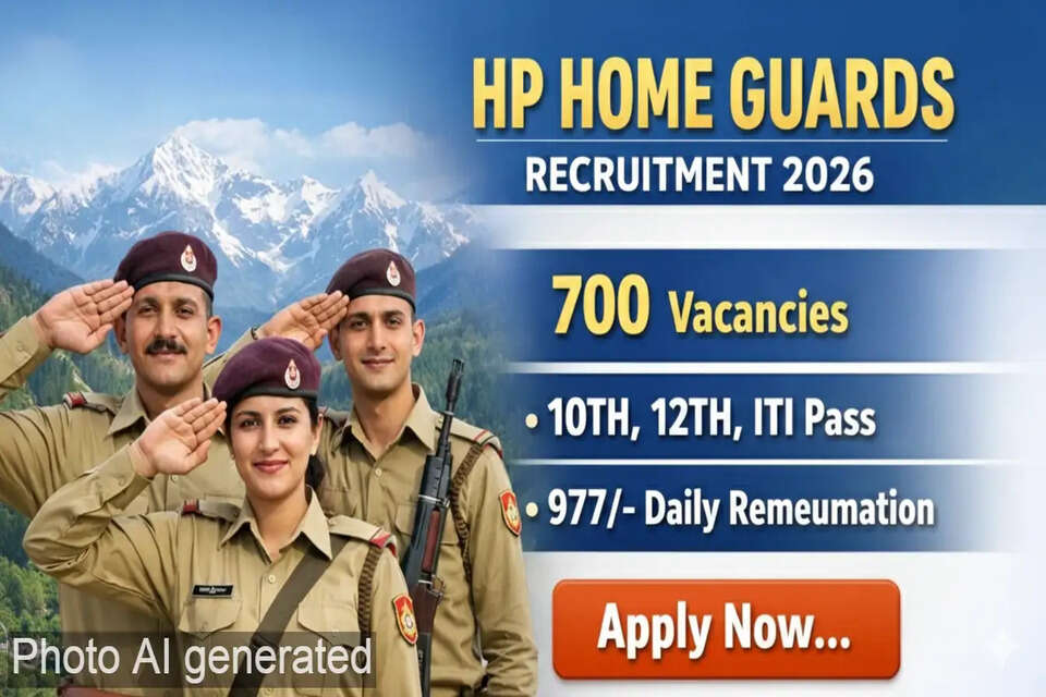हिमाचल प्रदेश में सरकारी सेवा की राह देख रहे युवाओं के लिए एक बड़ी खुशखबरी है। हिमाचल प्रदेश होम गार्ड, नागरिक सुरक्षा और अग्निशमन विभाग ने प्रदेश के विभिन्न जिलों में होम गार्ड स्वयंसेवकों के 700 रिक्त पदों को भरने के लिए आधिकारिक विज्ञापन जारी कर दिया है । इस भर्ती के माध्यम से विभाग न केवल कानून व्यवस्था को मजबूत करेगा, बल्कि प्रदेश के युवाओं को रोजगार के अवसर भी प्रदान करेगा ।  हिमाचल प्रदेश होम गार्ड विभाग ने 700 पदों (पुरुष, महिला, ड्राइवर और तकनीकी स्टाफ) के लिए ऑनलाइन आवेदन आमंत्रित किए हैं। आवेदन की प्रक्रिया 2 मार्च 2026 से शुरू होगी और 31 मार्च 2026 तक चलेगी।&nbsp;चयनित उम्मीदवारों को ₹977 प्रतिदिन का मानदेय दिया जाएगा । उम्मीदवार केवल अपने गृह जिले के लिए ही आवेदन कर सकते हैं ।  हिमाचल होम गार्ड भर्ती के लिए आवेदन कैसे करें? How to apply for HP Home Guard 2026 online HP Home Guard recruitment last date 2026  Himachal Home Guard Driver and Bandmen Bharti Home Guard remuneration in Himachal Pradesh