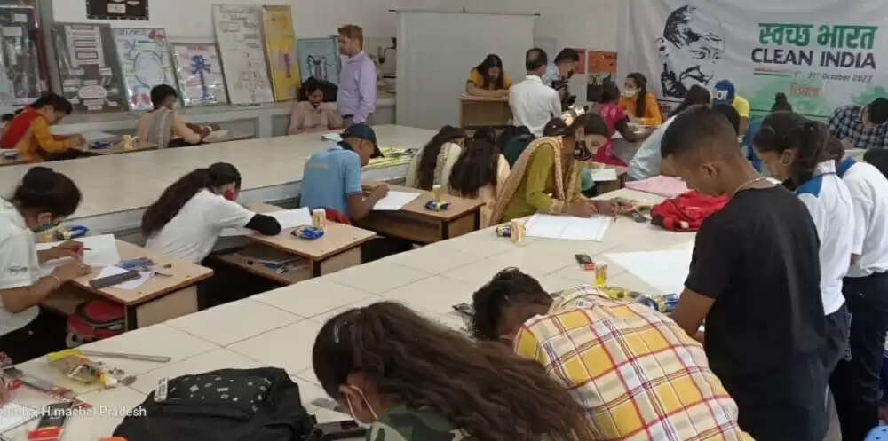 poster painting and slogan writing competition on corona vaccination and cleanliness
